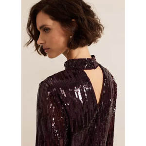 Phase Eight Hannah High Neck Sequin Top